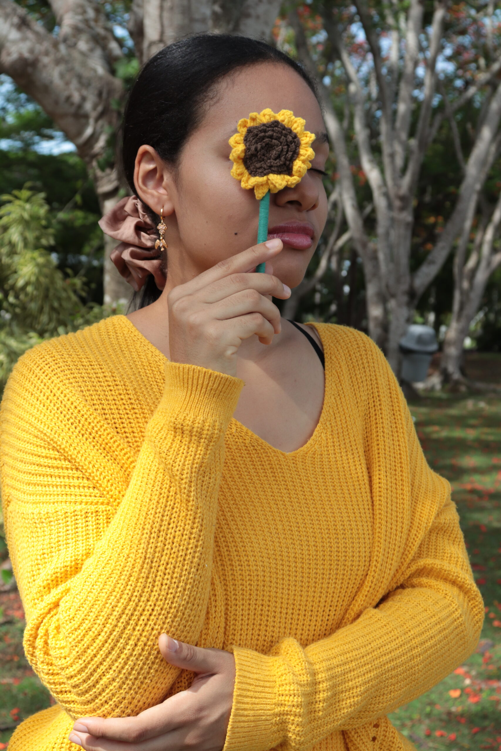 Modelo con pieza de crochet